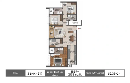 3 BHK (3T) SqFt